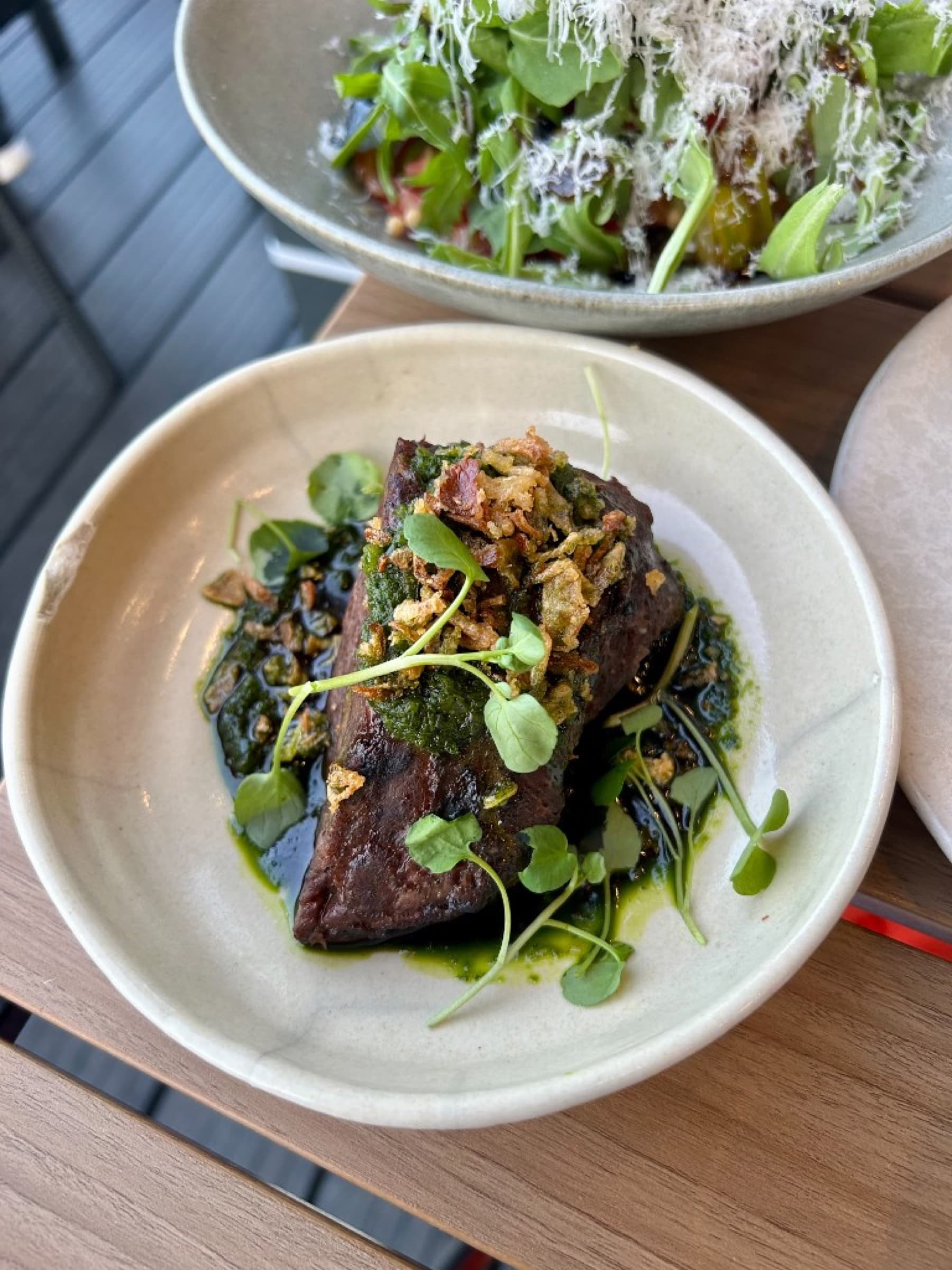Hot-smoked Yorkshire beef cheek with chimichurri