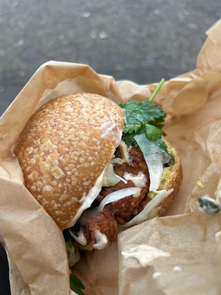 The battered fish special, with fennel, coriander, and seasoned mayo